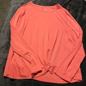 LOFT Coral Twist Front Long Sleeve Top